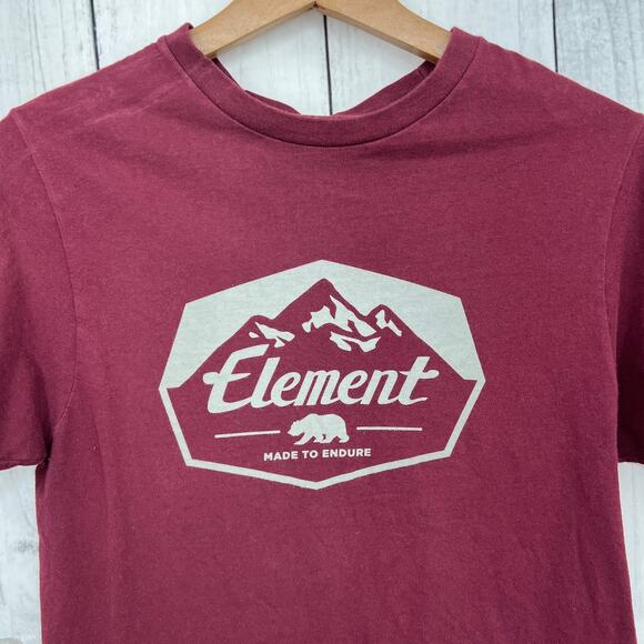 Element SMALL Red California Bear Graphic Print Tee Shirt T-Shirt Short Sleeve - Picture 3 of 8